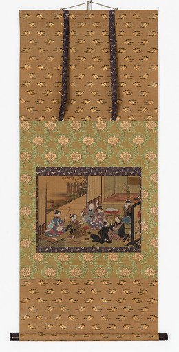 Interior scene of a party with <em>geisha</em> and clients