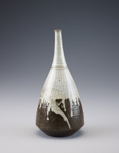 Agano or Takatori ware bottle
