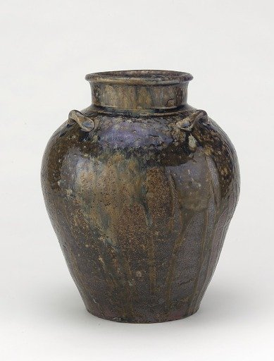 Tamba ware tea-leaf storage jar