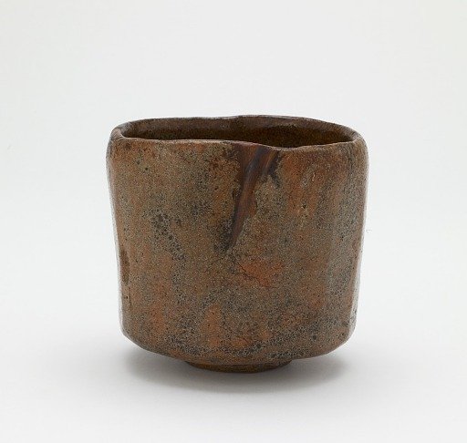 Cylindrical tea bowl, unknown Raku ware workshop