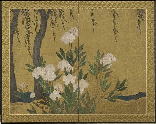 Peonies and willows
