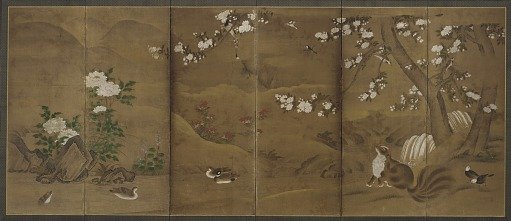 Birds, flowers of the seasons, and civet cats