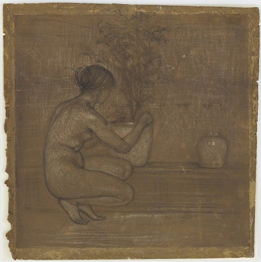 Crouching Figure. Study for <em>The White Symphony: Three Girls</em>