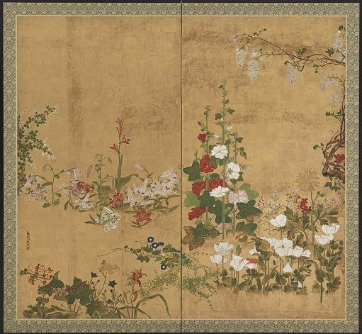Flowers 花木図屏風