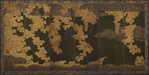 Grape vines 葡萄図屏風