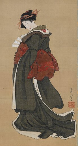 Woman holding a fan