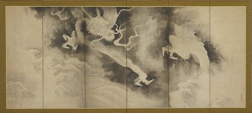 Dragons and Clouds 雲龍図屏風 （左隻）