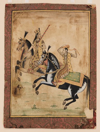 A Prince and princess on horseback