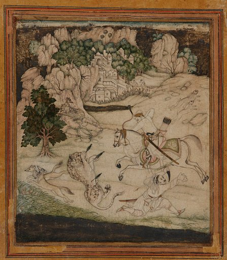 Landscapea hunting scene