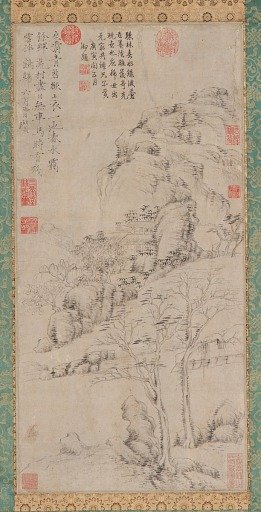 Quiet mountain village and trees