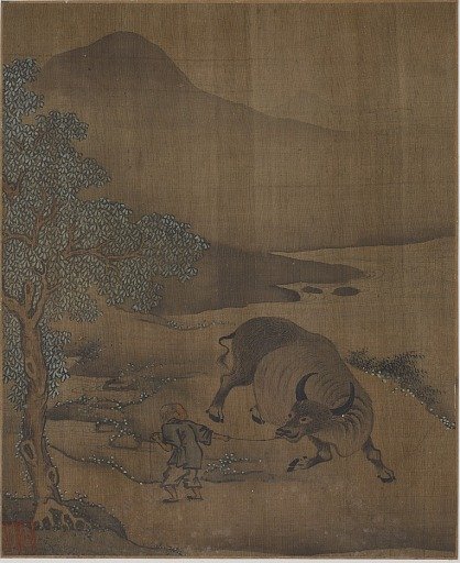 Water buffalo and herdboy