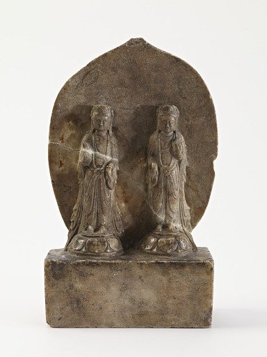Two standing bodhisattvas