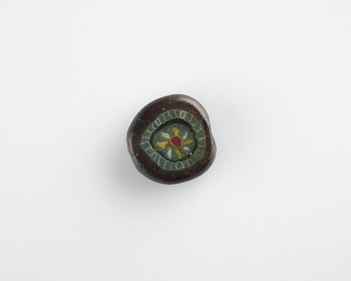 Disk-bead, with a longitudinal bore