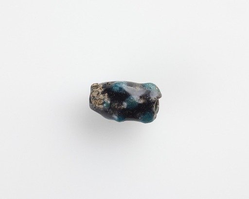 Bead; Opaque black matrix, with dots of blue-green