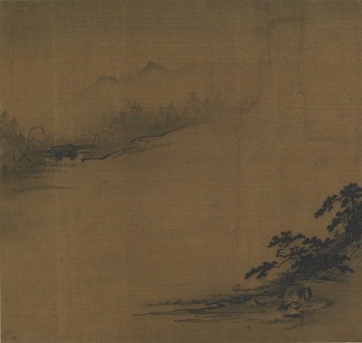 River landscape in mist 山水圖