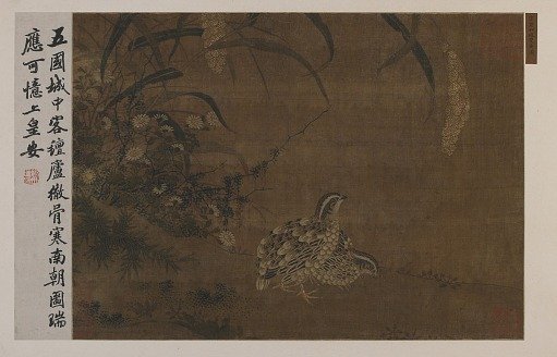 Quail and ears of grain
