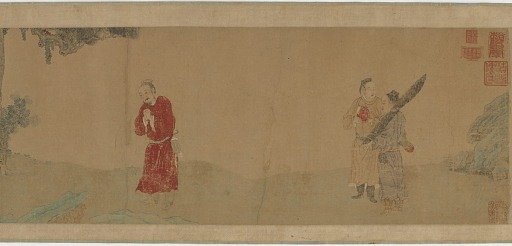 Emperor Shi Le reverencing a buddhist monk
