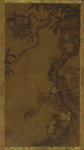Peaches and chrysanthemums 《桃菊圖》