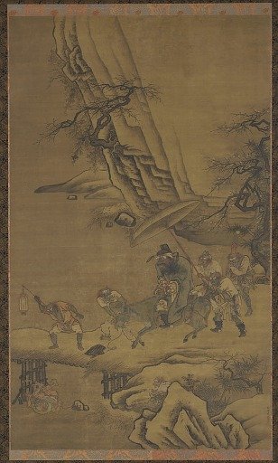 Zhong Kui and demons crossing a bridge