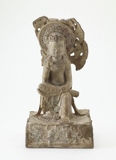 The Bodhisattva Mile (Sanskrit Maitreya), seated in "Pensive Pose"