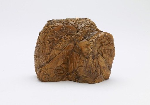 Landscape carved in low relief