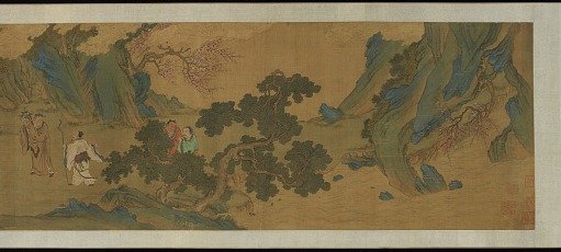 Landscape with Daoist immortals in the mountains