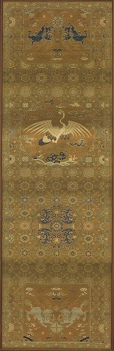 Brocade, silk. Oblong panel; chair cover