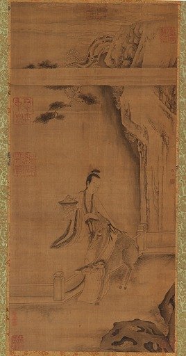 The immortal Ma Gu with a deer