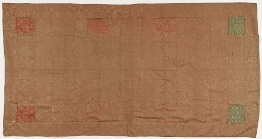 Brocade, silk. A Buddhist monk's robe, patched: Kesa