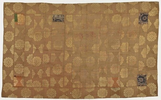 Brocade, silk. A Buddhist monk's robe, patched: Kesa