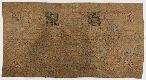 Brocade, silk. A Buddhist monk's robe, patched: Kesa