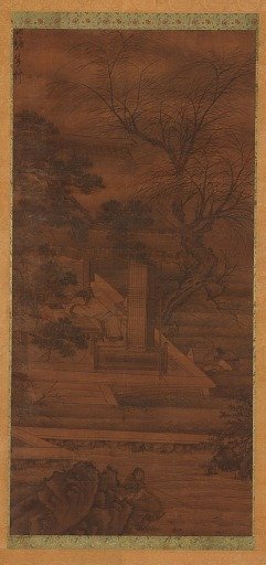 A poet dreaming in his riverside pavilion