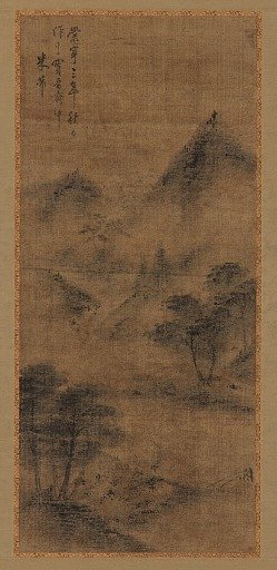Landscape: mountain peaks and stream