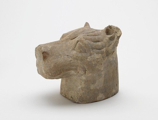 Head of a tomb model of a dog