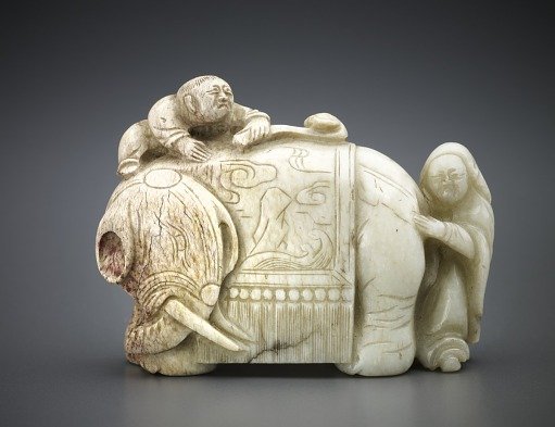 Elephant and attendants