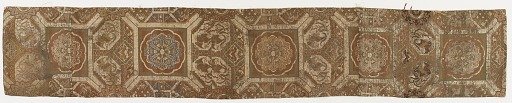 Length of lined textile, fragment from an obi