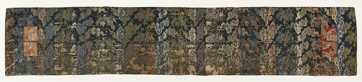 Brocade, silk. In form of a Buddhist monk's stole, patched: Ohi
