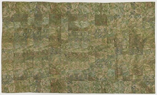Brocade, silk, a Buddhist monk's robe, patched; kesa