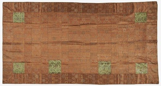 Brocade, silk. A Buddhist monk's robe, patched; kesa