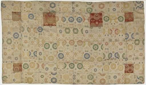 Brocade, silk. A Buddhist monk's robe, patched; kesa