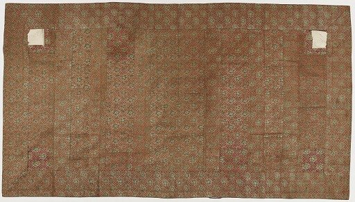 Brocade, silk. A Buddhist monk's robe, patched; kesa. All patches missing