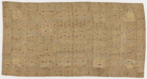Brocade, silk. A Buddhist monk's robe, patched; kesa