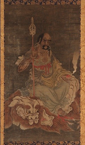 Lohan, seated upon a lion