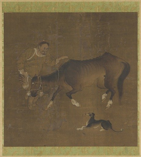A tatar, an emaciated horse, and a dog