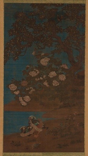 Mandarin ducks and flowers