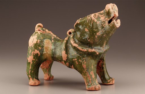 Tomb figure of a barking dog