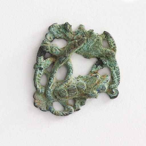 Costume ornament; pair of geese and water plants