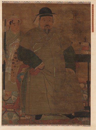 Portrait of a man and his servant