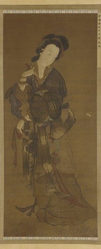 A Woman and a butterfly