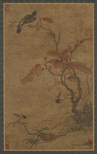 Autumn foliage and birds